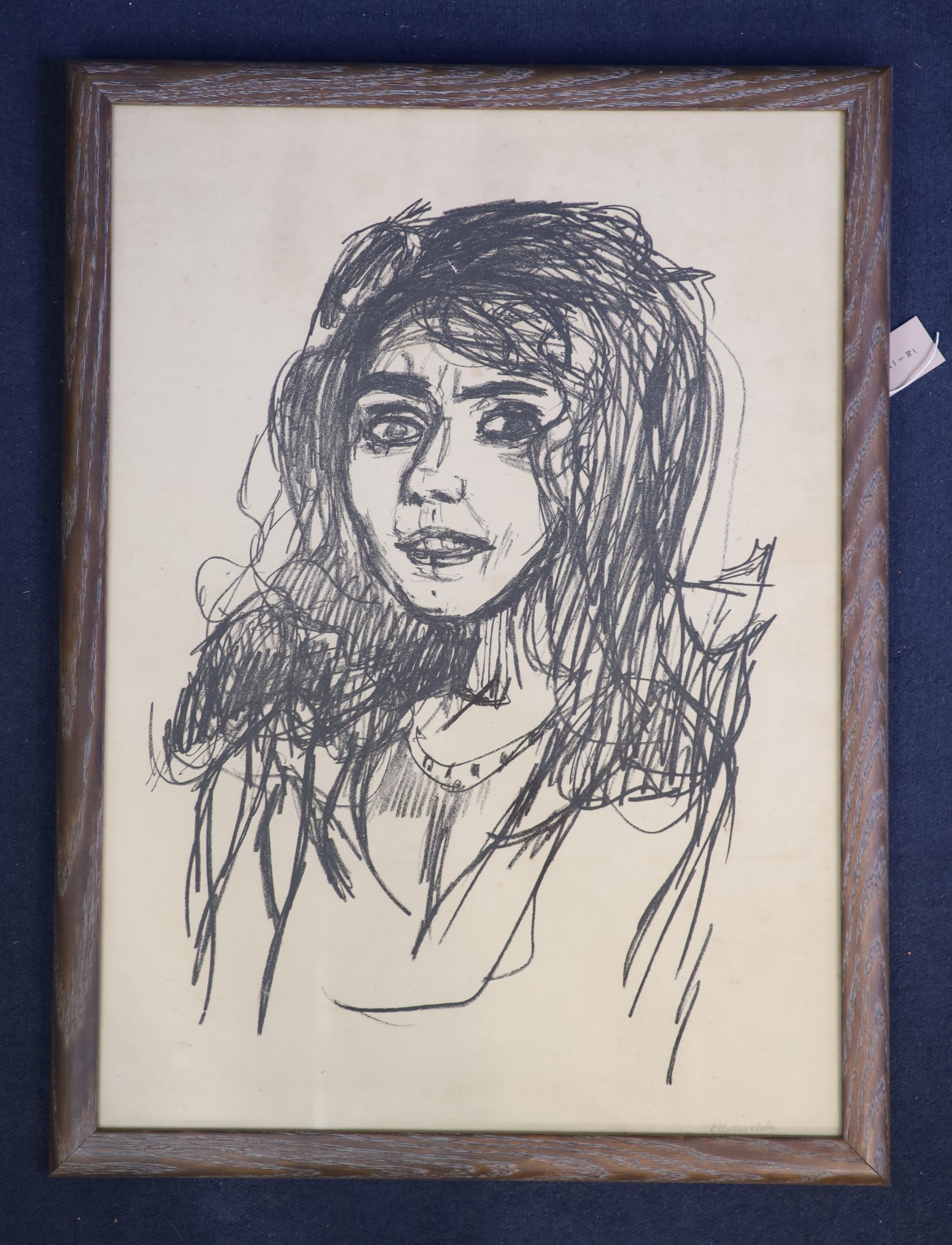 Oscar Kokoschka (Austrian, 1886-1980), Maria Orska, lithograph, 65 x 47cm